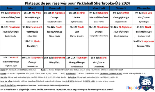 Association Pickleball Sherbrooke (Été 2024)