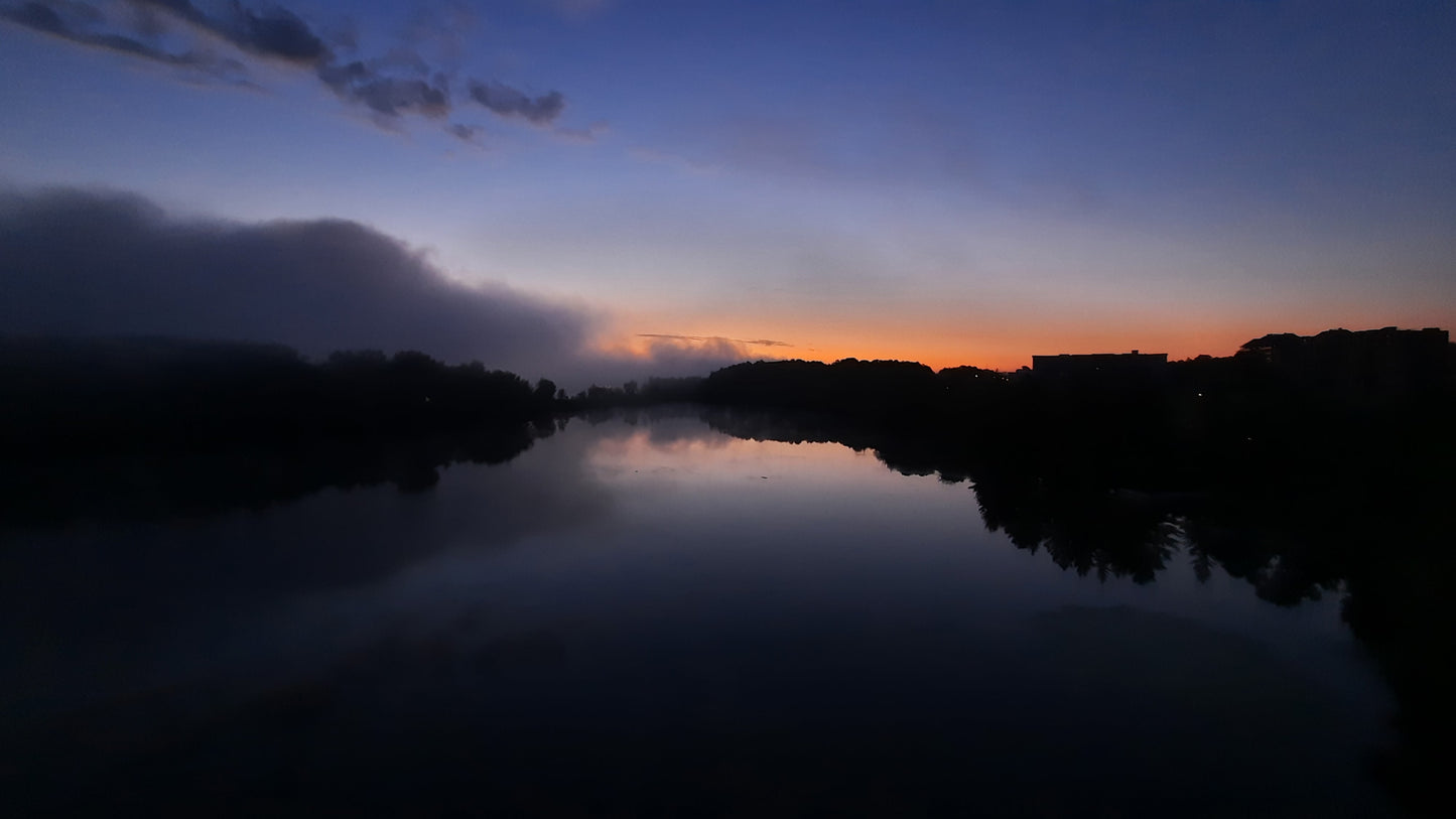 Aube Et Brume Sherbrooke 23 Juillet 2021 (Vue Sure) Rivière Magog 4H54