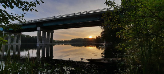 Soleil Du 20 Août 2021 (Vue K1) 6H21 Pont Jacques Cartier De Sherbrooke Et Rivière Magog