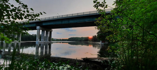 Soleil Du 25 Août 2021 6H26 (Vue K1) Pont Jacques Cartier De Sherbrooke Et Rivière Magog