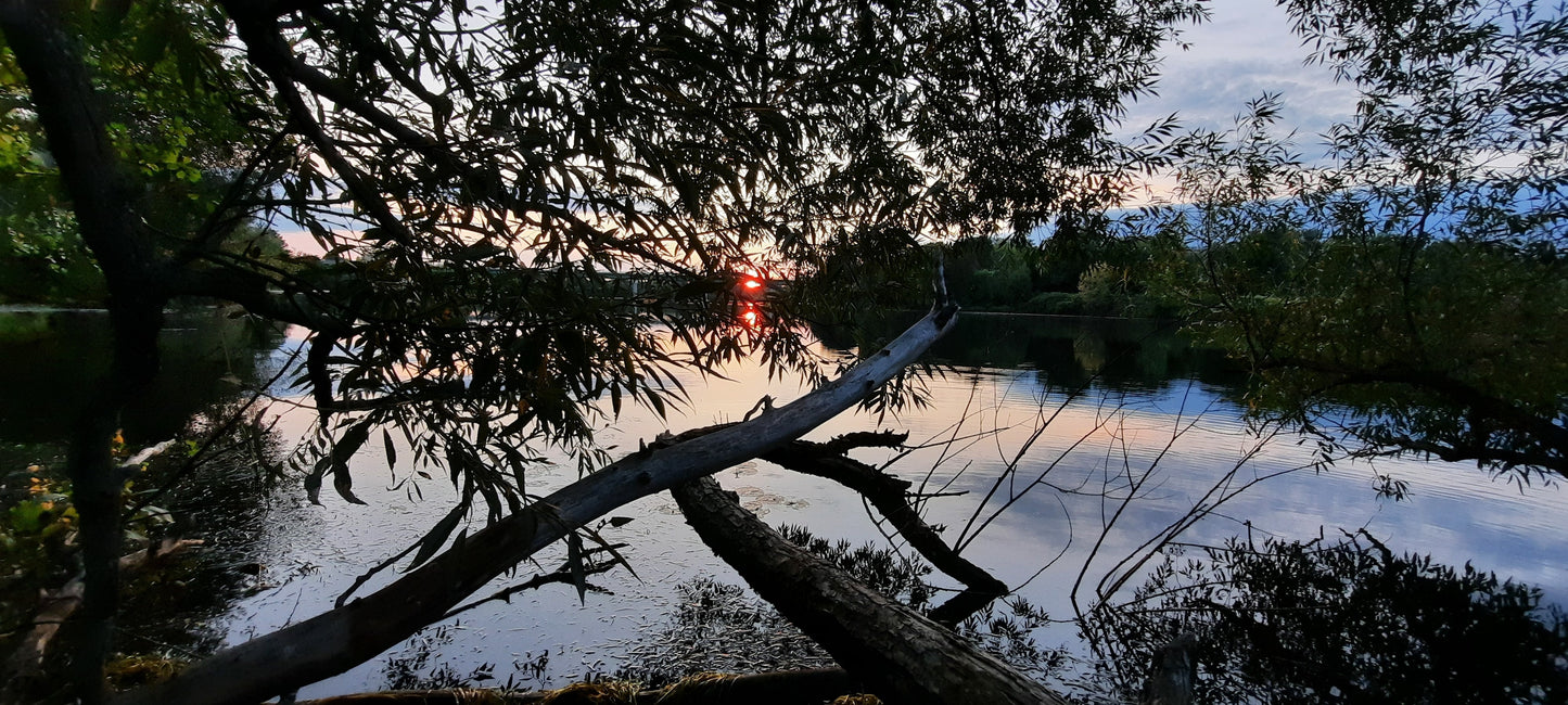 Coucher De Soleil 11 Septembre 2021 18H54 (Vue C1) Rivière Magog Sherbrooke. Pont Jacques Cartier