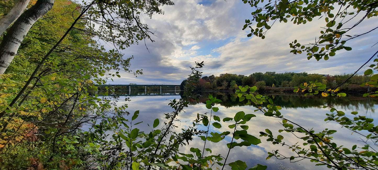 3 Octobre 2021 17H09 (Vue 0)  Rivière Magog À Sherbrooke. Pont Jacques Cartier.