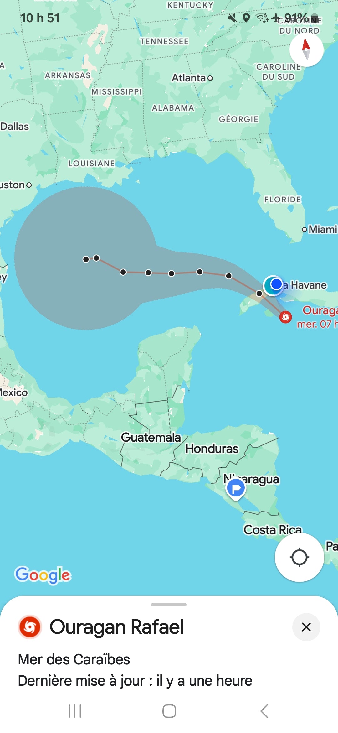 Approche de l'ouragan Rafael à Cuba en 2024