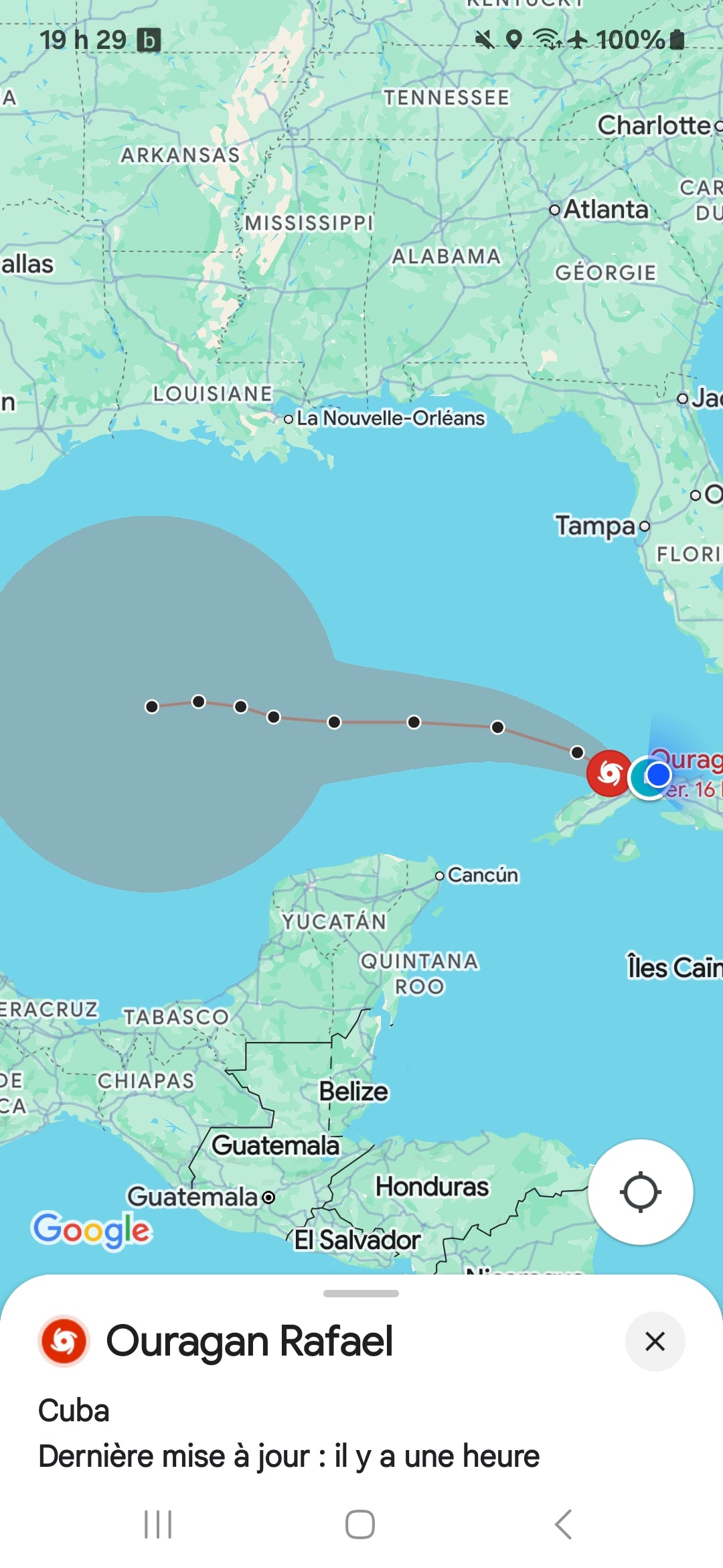 Approche de l'ouragan Rafael à Cuba en 2024