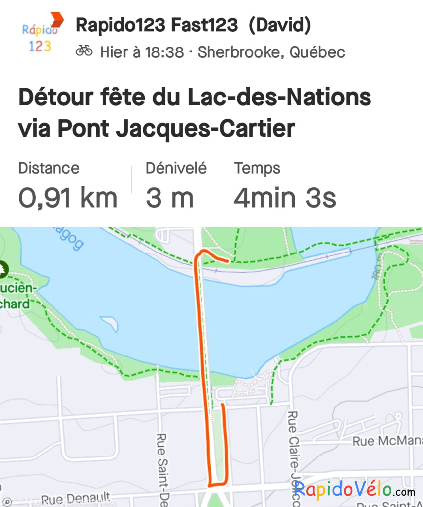 Détour Fête Du Lac-Des-Nations Via Pont Jacques-Cartier