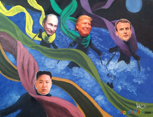 The Big Clowns On Skis: Donald Trump Vladimir Vladimirovitch Poutine Emmanuel Macron Kim Jong-Un \